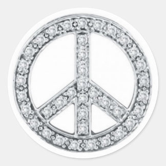 Silver Jewels Peace Sign Runder Aufkleber