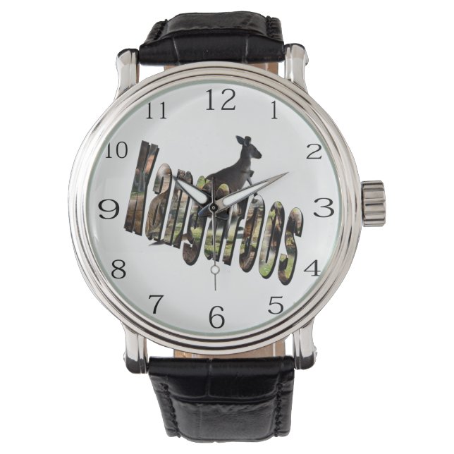 Silver Kangaroo und Kangaroos-Logo, Armbanduhr (Vorderseite)