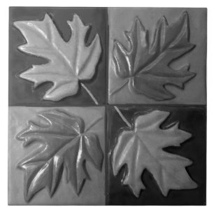 Silver Keramik Tile mit vier Ahorn-Blätter Fliese