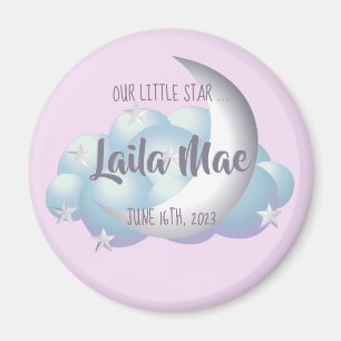 "Silver" Kleiner Mond und Sterne Magnet