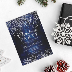 Silver Konfetti Schneeflocken blauen Weihnachten Einladung