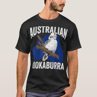 Silver Kookaburra Australia Map Australian Laughin T-Shirt