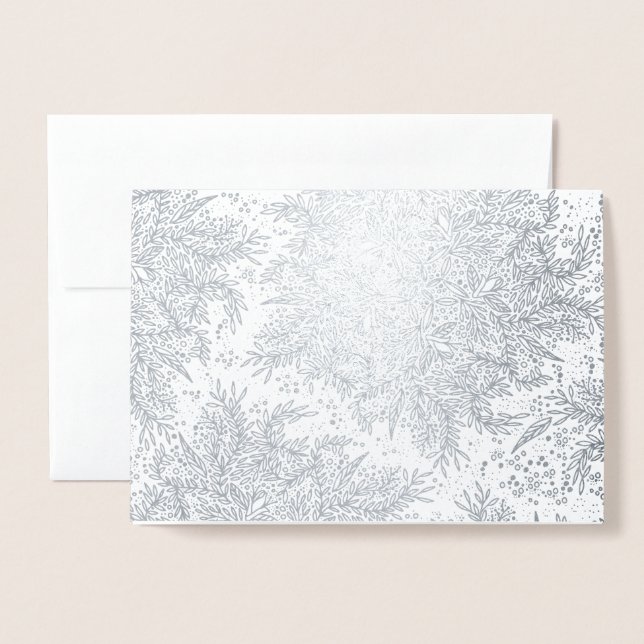 Silver Kraft Foil Weihnachtsgrüße Karte (Vorderseite mit Umschlag)