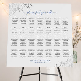 Silver Lace 28 Table Blue auf White Seating Chart