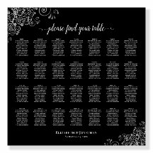 Silver Lace 28 Table Classic Black Seating Chart
