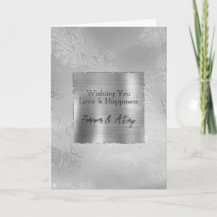 Silver Lace Floral Karte