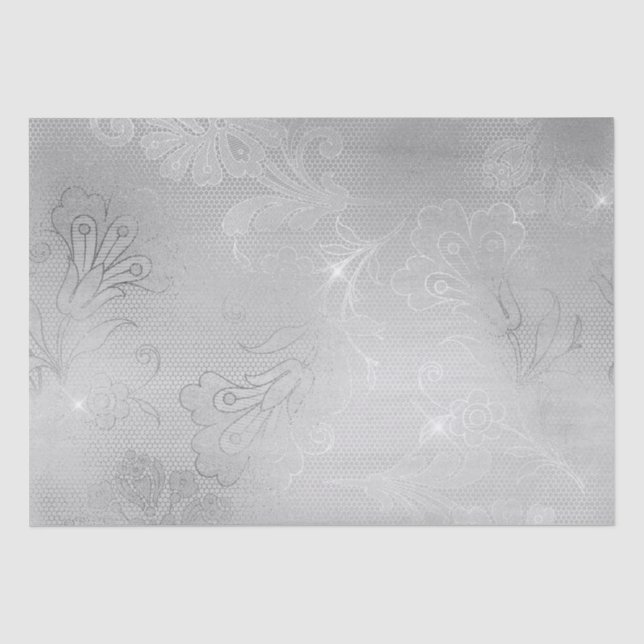 Silver Lace Floral Seidenpapier (Vorderseite)