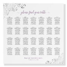 Silver Lace Lavender 28 Table White Seating Chart
