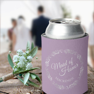 Silver Lace on Lavender Trauzeugin Wedding Dosenkühler