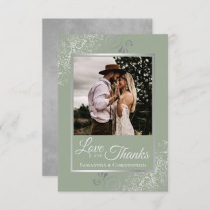 Silver Lace on Sage Green Liebe & Danke Wedding