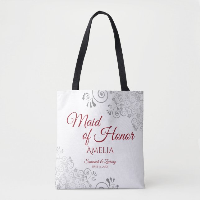 Silver Lace Red & White Trauzeugin Wedding (Vorderseite)
