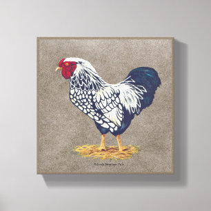 Silver Laced Wyandotte Rooster Leinwanddruck