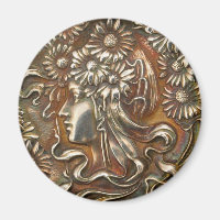 Silver Lady Art Nouveau Vintage Kostümschmuck