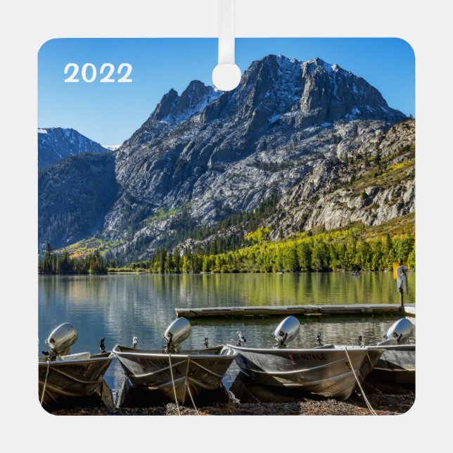 Silver Lake, Kalifornien, Square Ornament Aus Metall (Vorderseite)