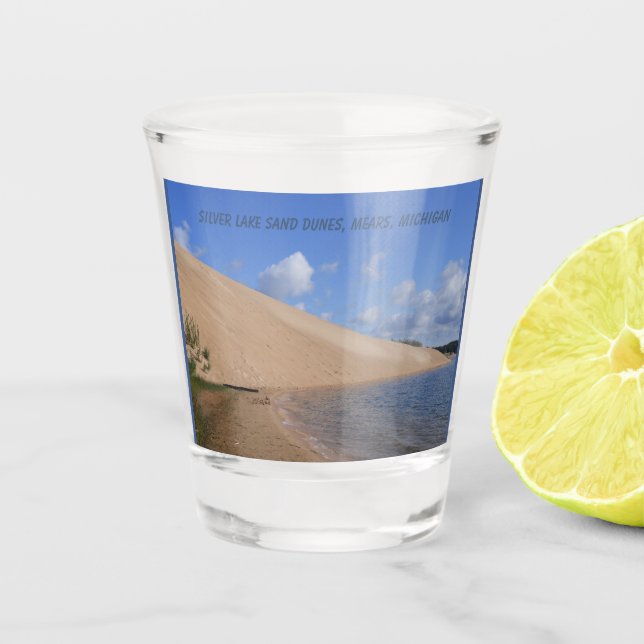 Silver Lake Sand Dunes, Mears, Michigan Schnapsglas (Vorderseite)