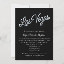 Silver Las Vegas Glitzern Post Wedding Einladung