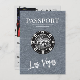 Silver Las Vegas Passport Save the Date