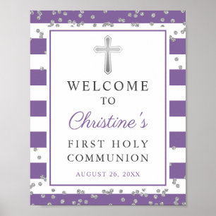 Silver Lavender Lila First Community Willkommen Poster