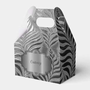 Silver Leaf Motif Gable Geschenkschachtel