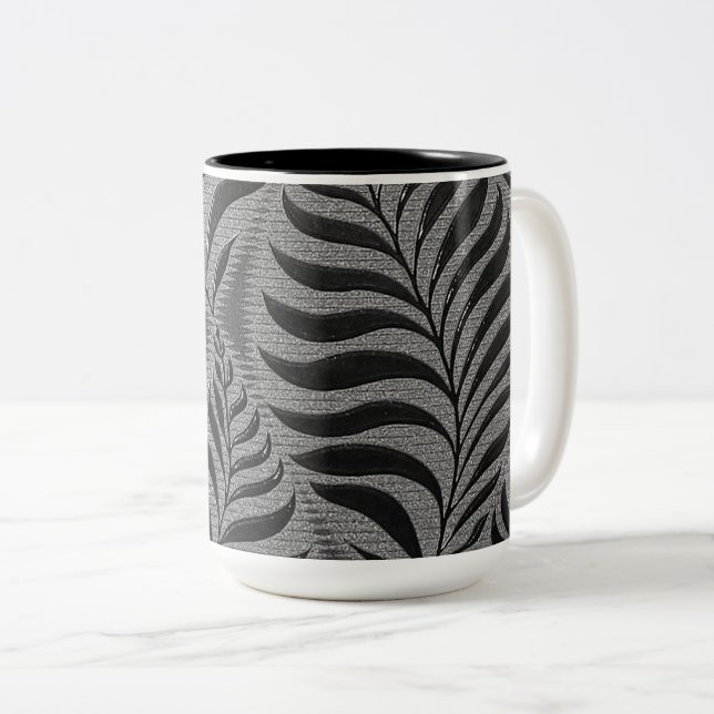 Silver Leaf Motif Zweifarbige Tasse (VorderseiteRechts)