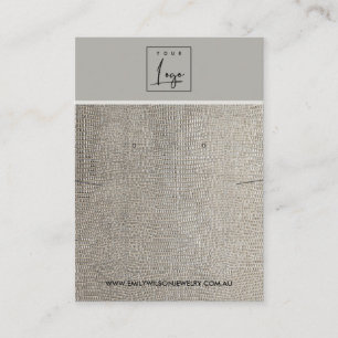 SILVER LEATHER TEXTURE NECKLACE EARRING DISPLAY VISITENKARTE