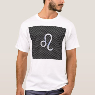 Silver Leo Zodiac Symbol Kohlefaser T-Shirt
