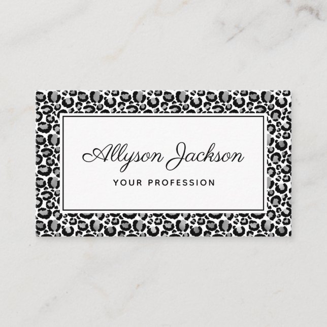 Silver Leopard Business Card Visitenkarte (Vorderseite)