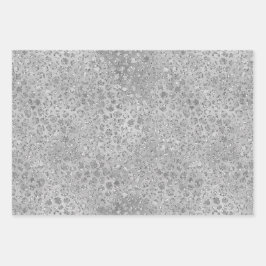 Silver Leopard Gray Meow Kitty Cat Geschenkpapier Set