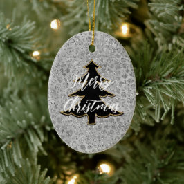 Silver Leopard Gray Meow Kitty Cat Keramik Ornament