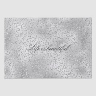 Silver Leopard Print Luxe Glitzer        Seidenpapier