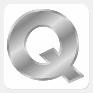 Silver Letter Q Quadratischer Aufkleber