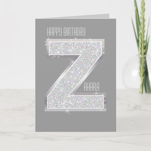 Silver Letter Z Karte (Vorderseite)