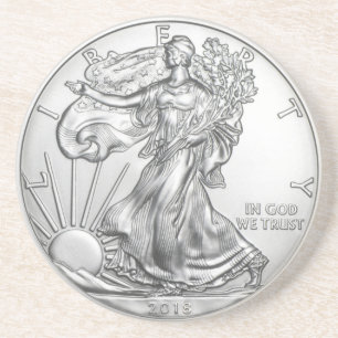 SILVER LIBERTY-MÜNZEN GETRÄNKEUNTERSETZER