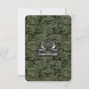 Silver Libra Zodiac Green Digital Camouflage