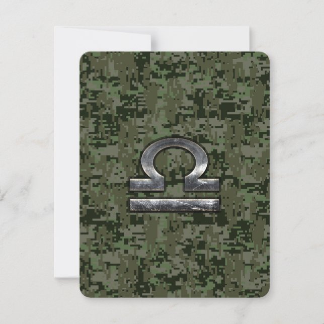 Silver Libra Zodiac Green Digital Camouflage (Vorderseite)