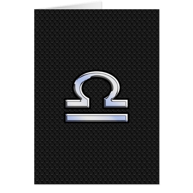 Silver Libra Zodiac Sign auf schwarzer Schlange Ha (Vorne)