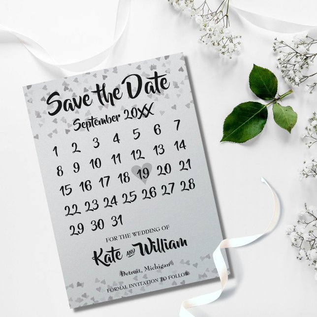 Silver Liebe Herzkalender Save The Date (Von Creator hochgeladen)
