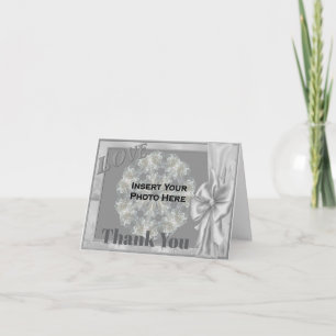 Silver Liebe Rahmen Personalisierte Hochzeitskur F Dankeskarte