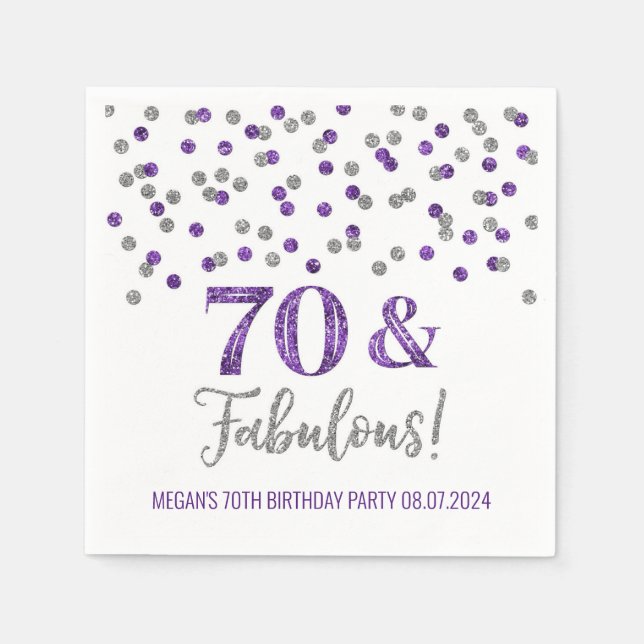 Silver Lila Confetti 70 & Fabulous Serviette (Vorderseite)