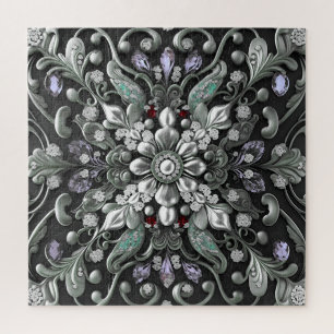 Silver Lila Decorative Jigsaw Puzzle