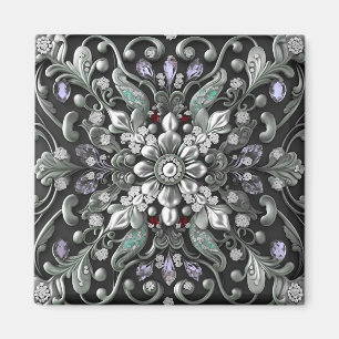 Silver Lila Decorative Magnet