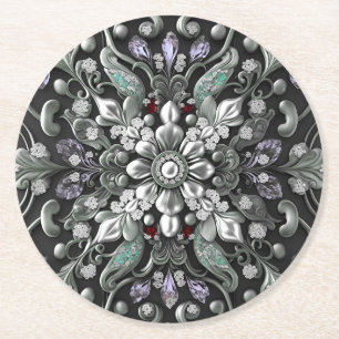 Silver Lila Decorative Paper Untersetzer