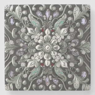 Silver Lila Decorative Stone Untersetzer