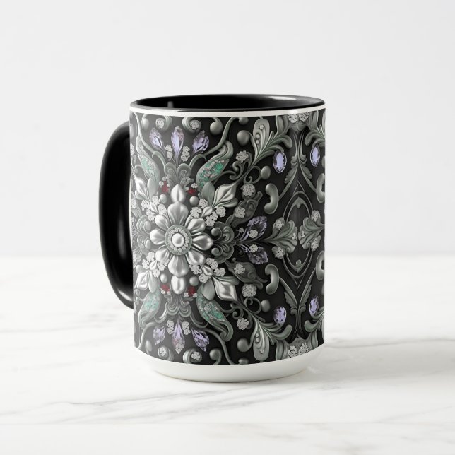 Silver Lila Decorative Tasse (Vorderseite Links)