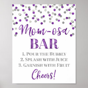 Silver Lila Mama osa Bar Babydusche Poster