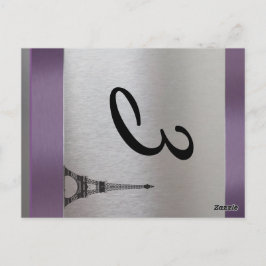 Silver Lila Paris Eiffel Tower Tischnummer