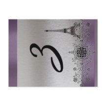 Silver Lila Paris Vertical Tischnummer