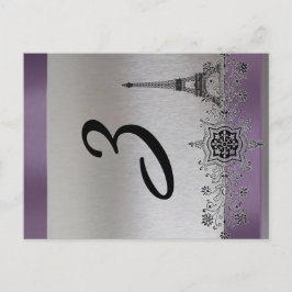 Silver Lila Paris Vertical Tischnummer