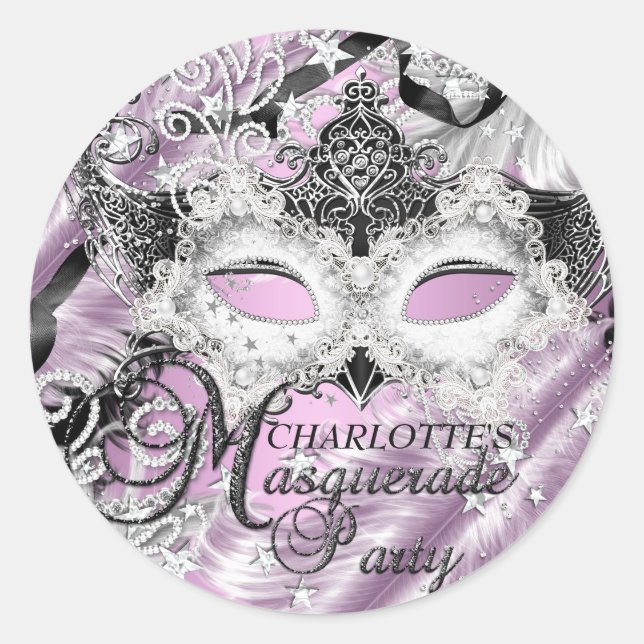 Silver Lilac Sparkle Masquerade Sticker (Vorderseite)