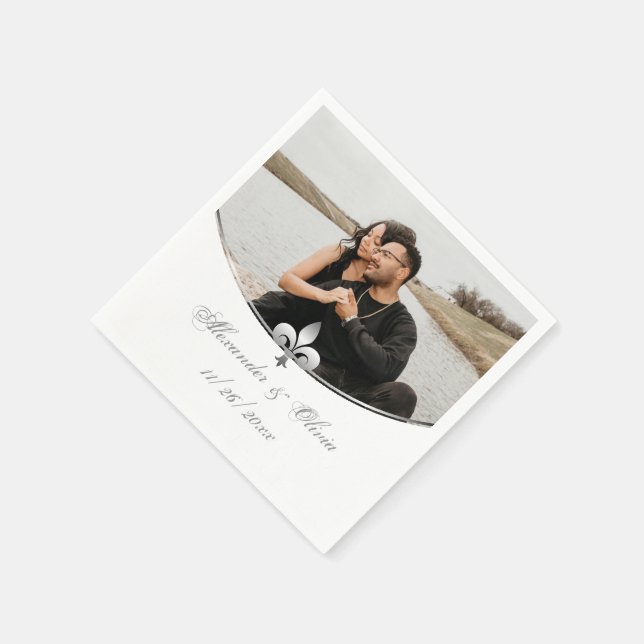 Silver Lilie Foto Wedkins Serviette (Ecke)